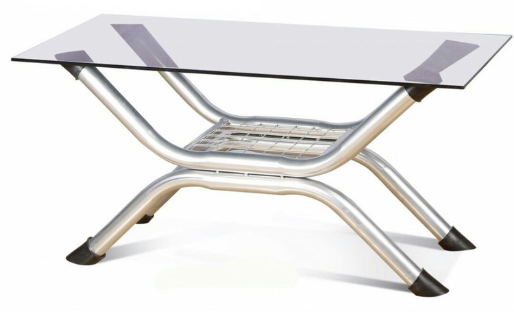 جلو مبلی میز عسلی پایه فلز صفحه شیشه