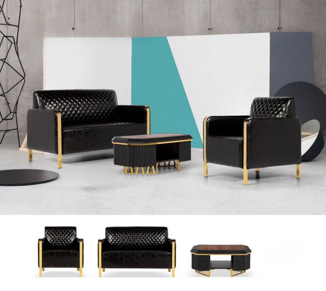 مبل اداری مدرن طلایی استیل