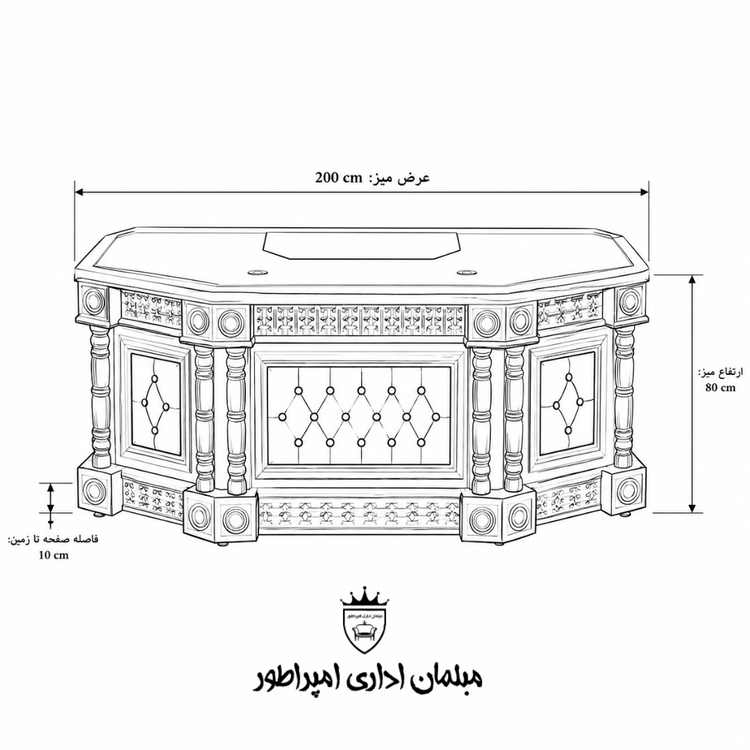 میز مدیریت جکسون میز مدیریتی کلاسیک لوکس میز اداری تمام MDF قیمت میز مدیریت لمسه دار مبلمان اداری امپراطور میز مدیریت با فایل ۳ کشو میز ریاست مجلل خرید آنلاین میز اداری لوکس