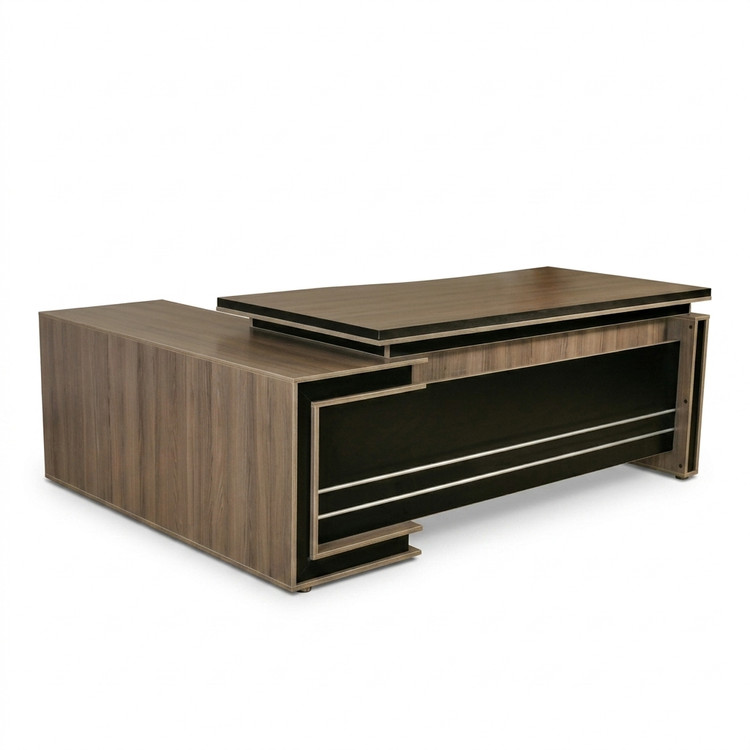 Verona Executive L-Shaped Desk by Imperator – 3 Drawers & CPU Holder