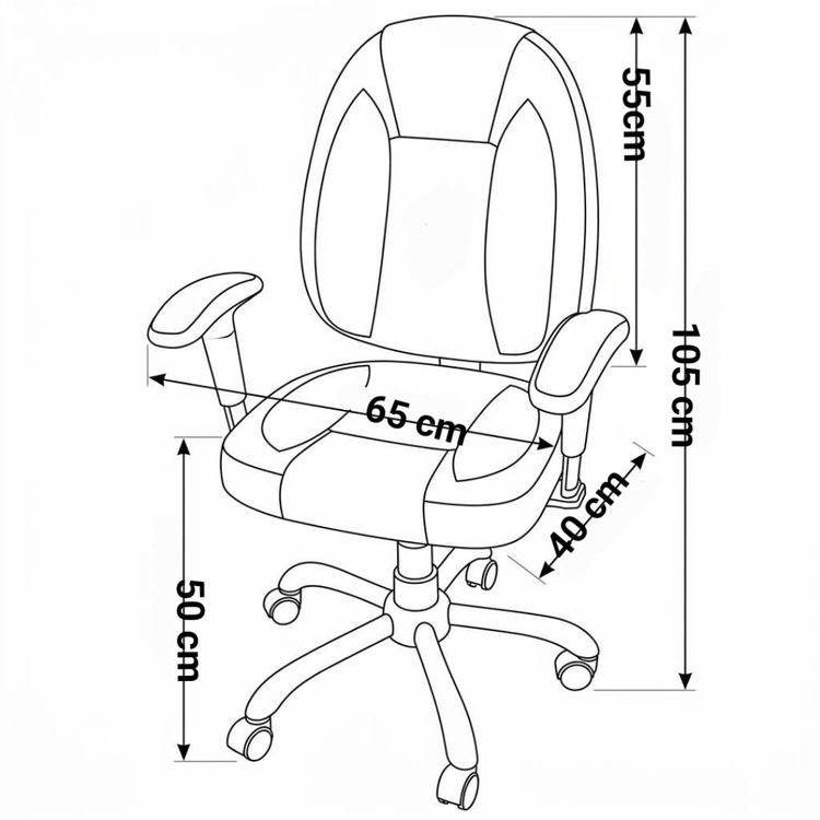 K520 Dayang Swivel Office Chair - Premium Synthetic Leather & Fixed Armrests