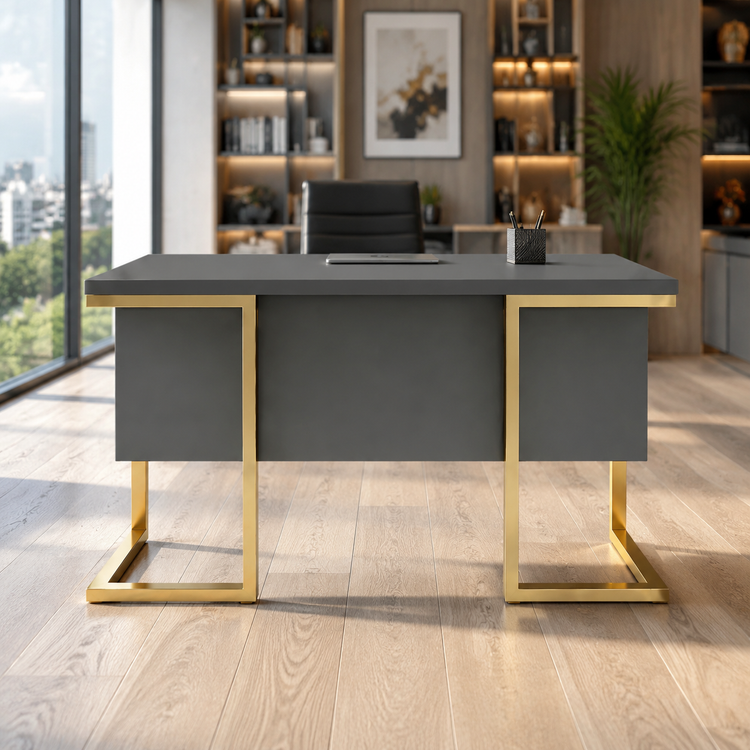 میز مدیریتی پایه فلزی میز MDF پایه فلزی
