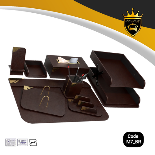 ست رومیزی اداری قهوه ای آونگ دکو مدل M7 BR