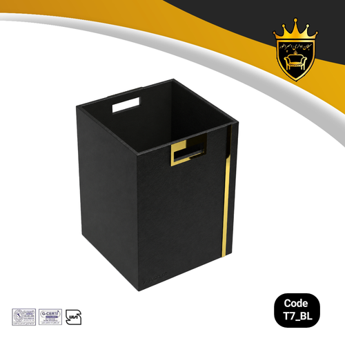سطل زباله اداری مشکی آونگ دکو مدل T7 BL
