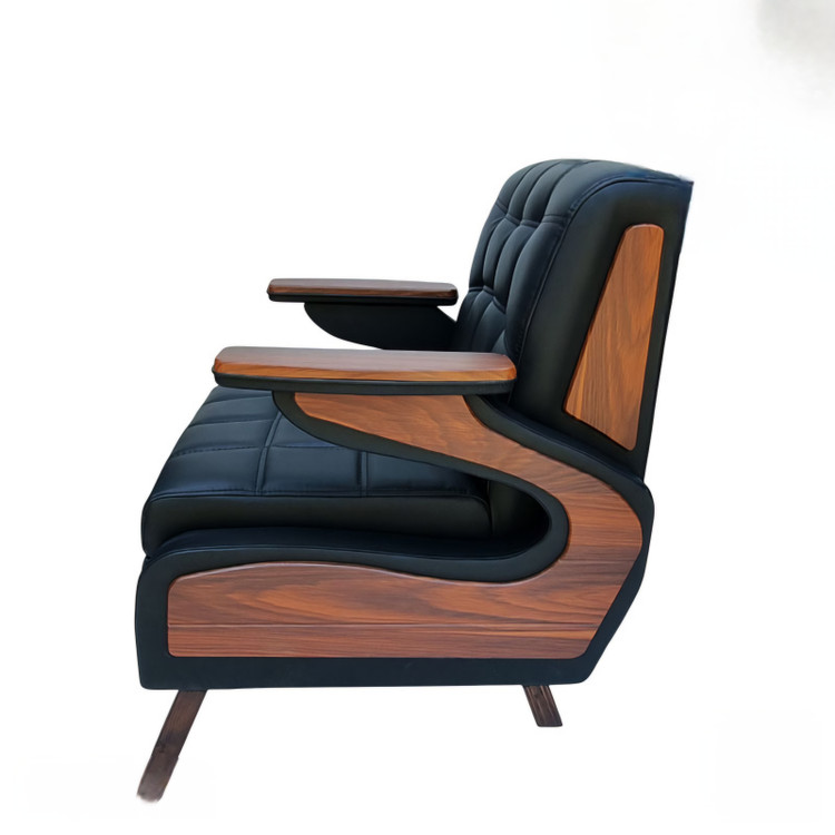 N4009 Office Armchair | Pilot-Style Design & Vacuum Wood Arms | 3Y Warranty