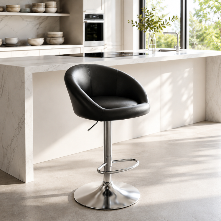 Imperator A1400 Modern Swivel Bar Stool | Chrome Base & Adjustable Height